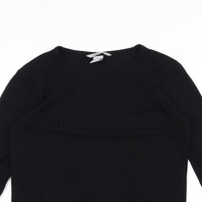 Womens UK Size S H&M Black Basic T-Shirt