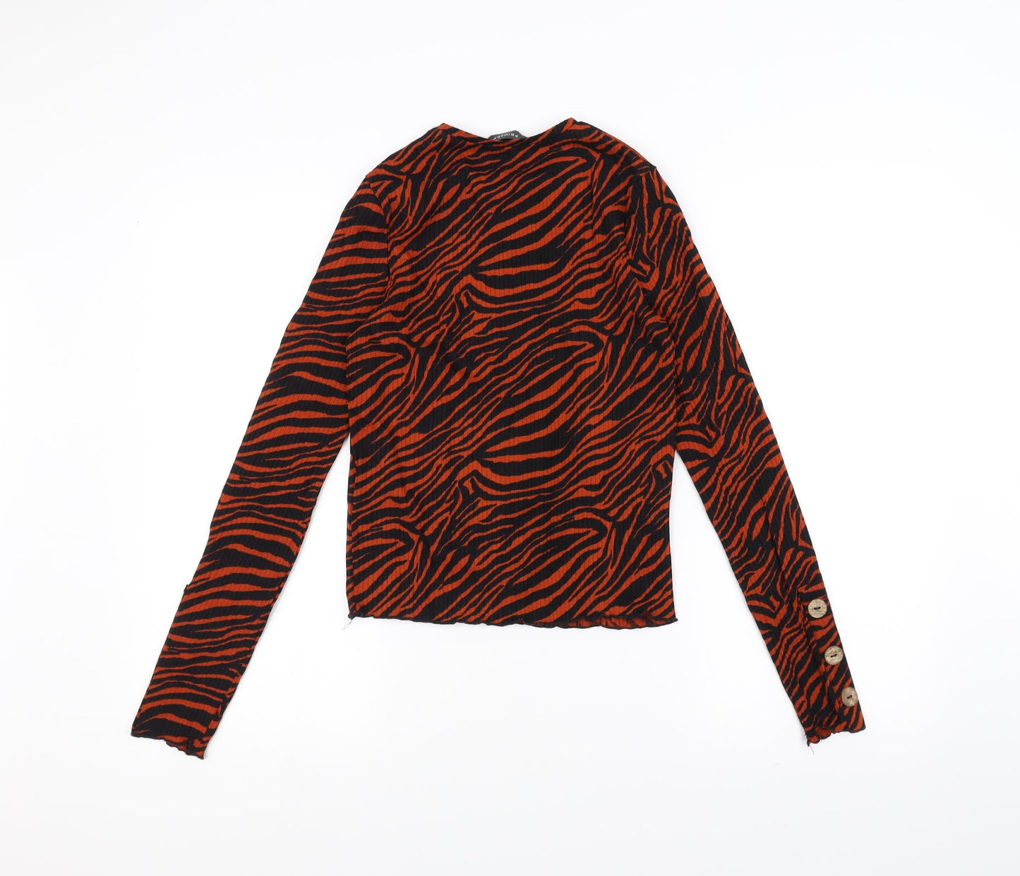 Primark Womens Orange Animal Print  Basic T-Shirt Size 6