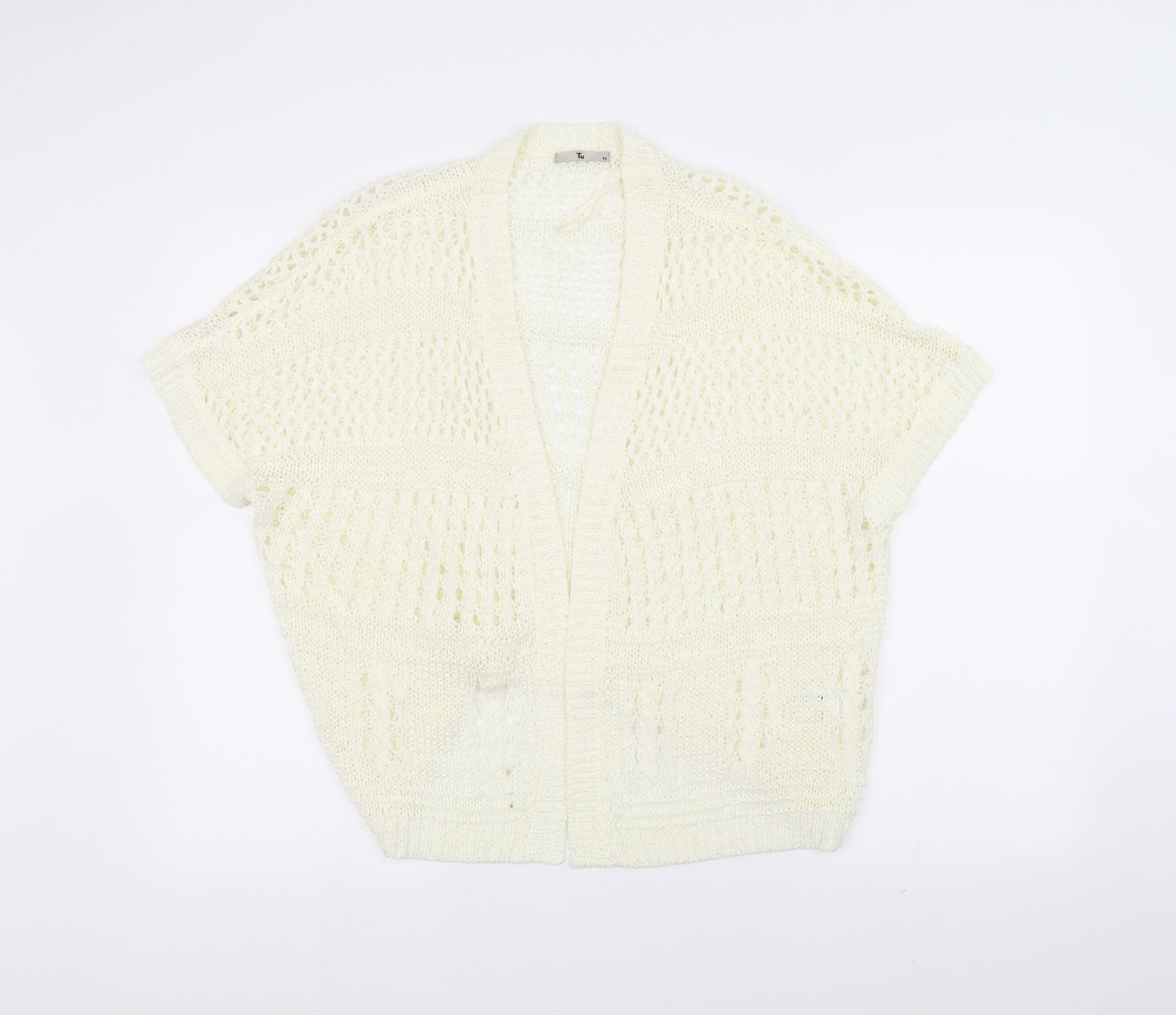 TU Womens White   Cardigan Jumper Size 10