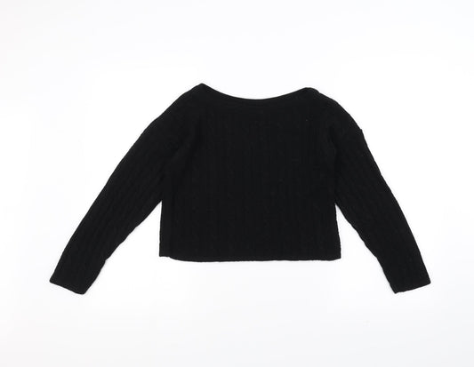 Femme Luxe Womens Black  Knit Pullover Jumper Size M