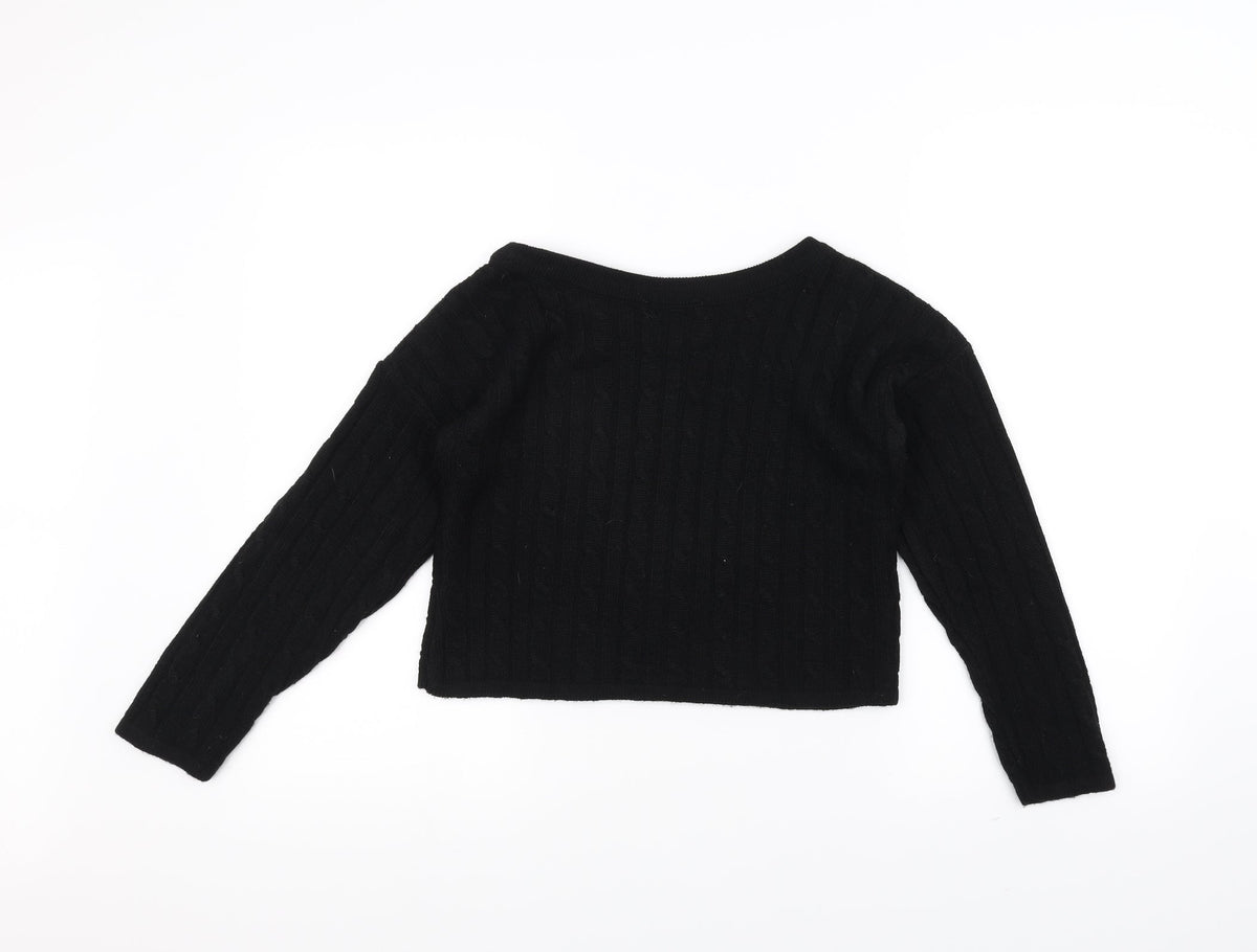 Femme Luxe Womens Black  Knit Pullover Jumper Size M