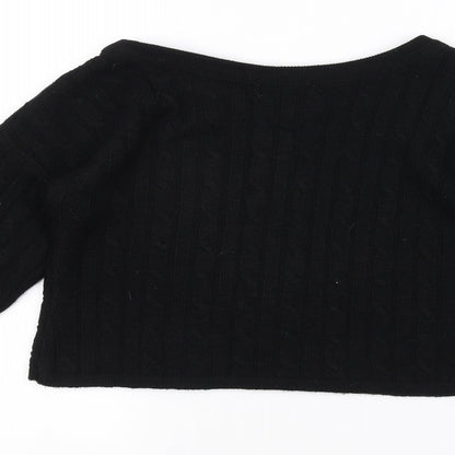 Femme Luxe Womens Black  Knit Pullover Jumper Size M