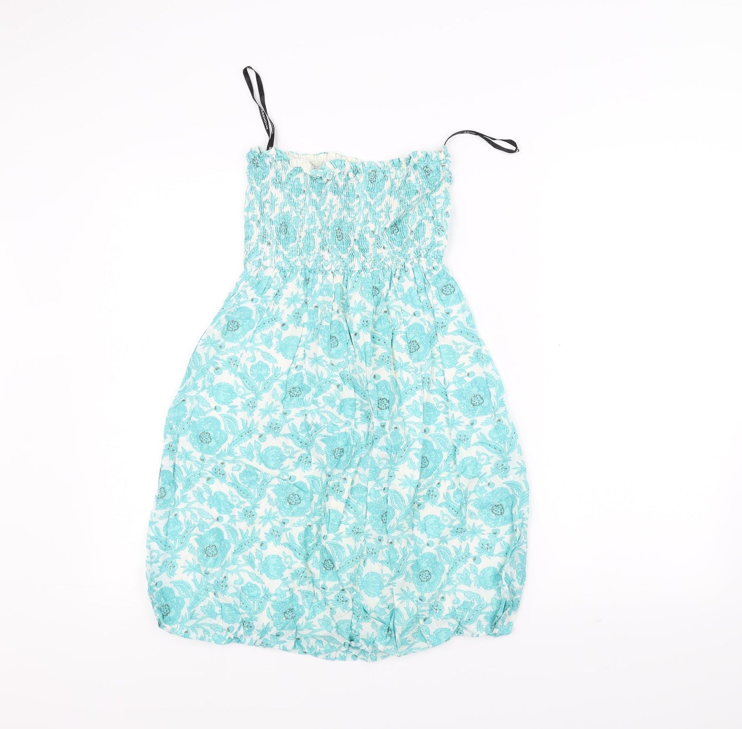 Warehouse Womens Blue Floral  A-Line  Size S