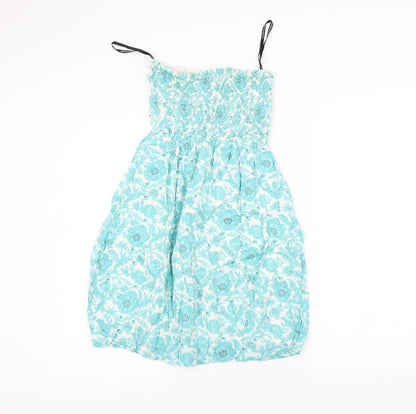 Warehouse Womens Blue Floral  A-Line  Size S