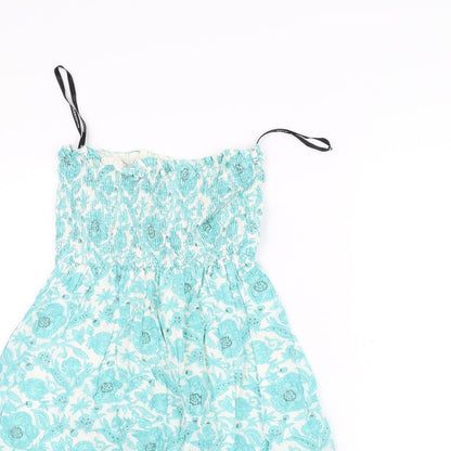 Warehouse Womens Blue Floral  A-Line  Size S