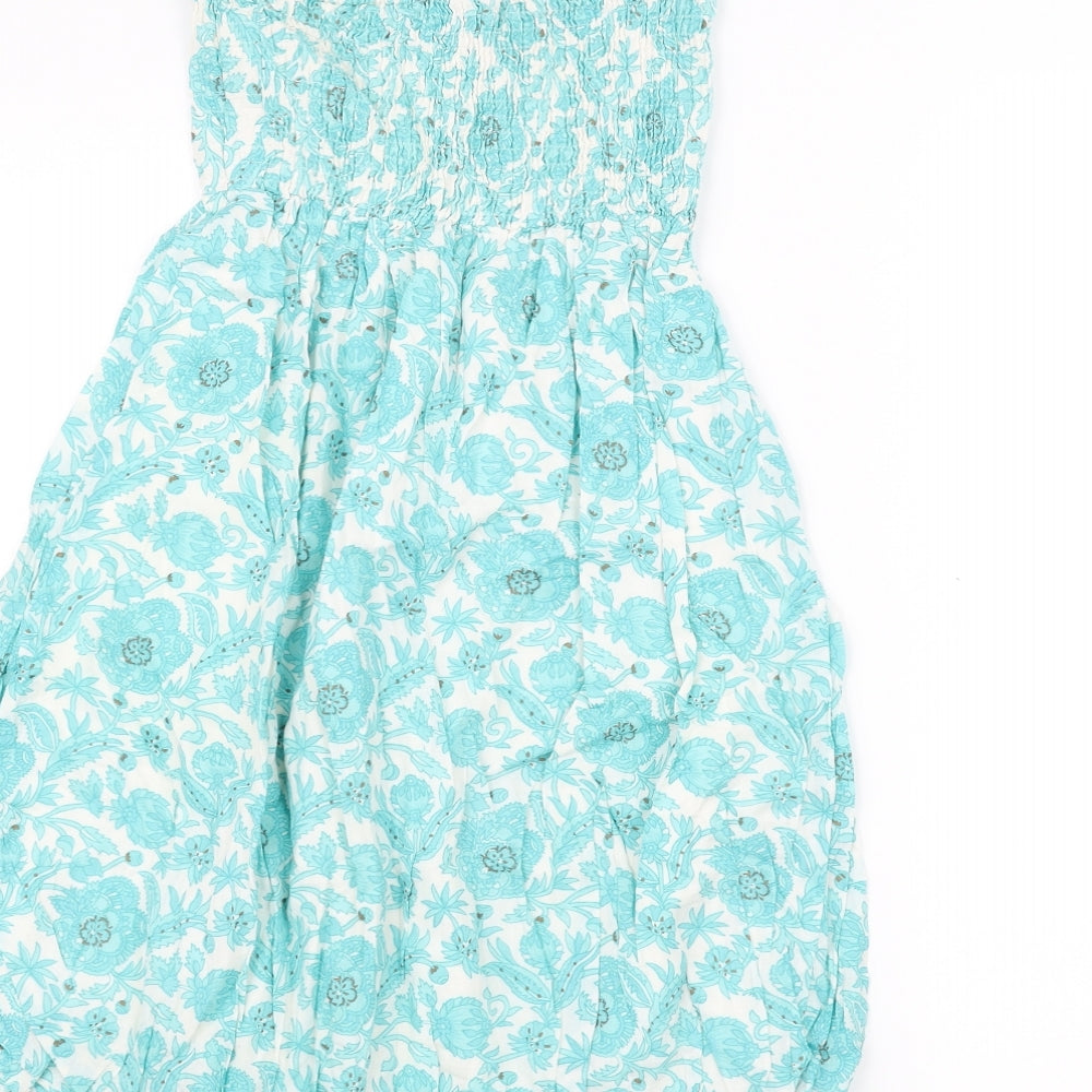Warehouse Womens Blue Floral  A-Line  Size S