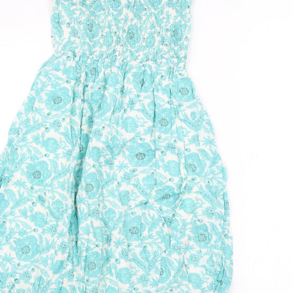 Warehouse Womens Blue Floral  A-Line  Size S