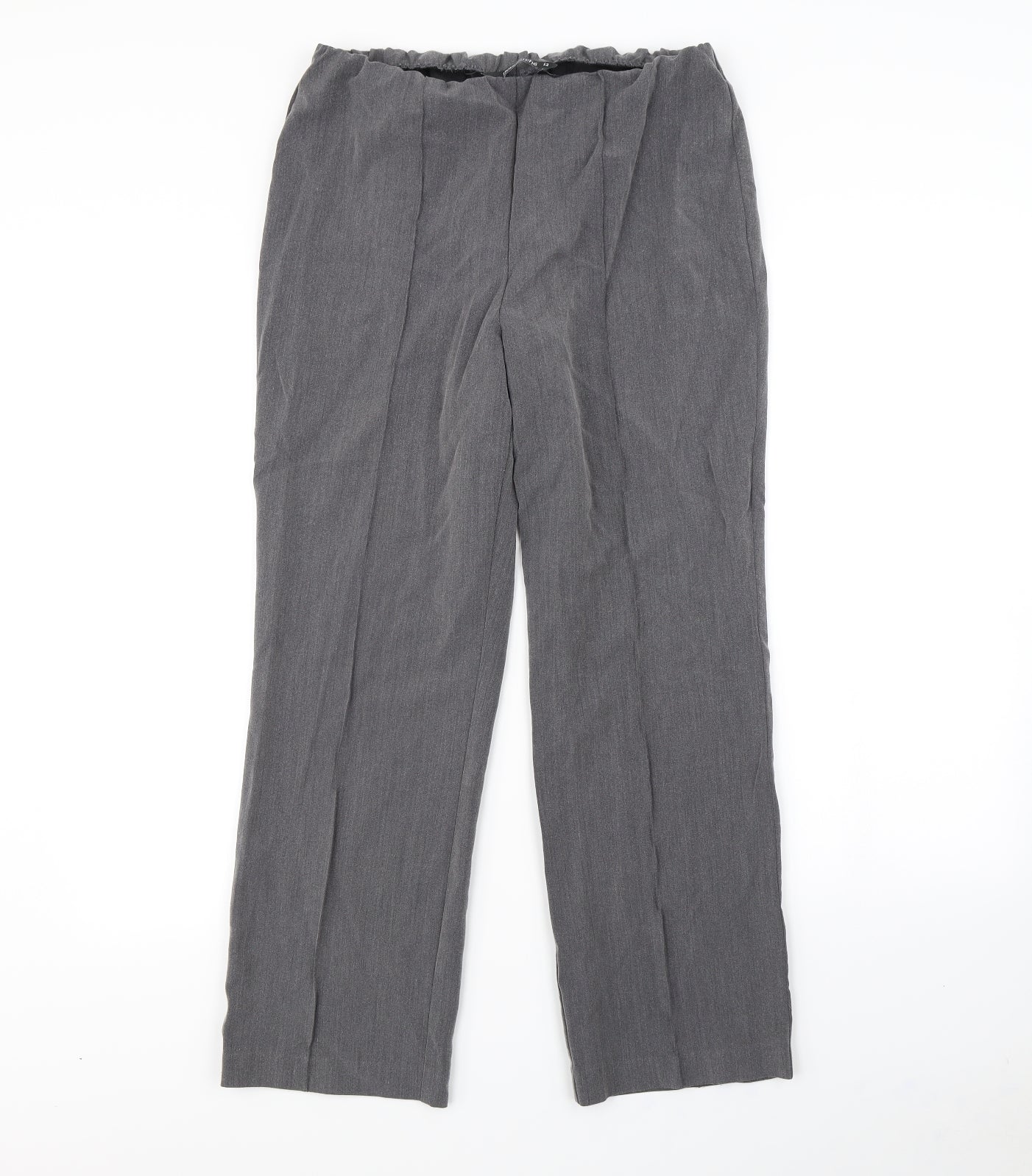 Womens UK Size 12 Bonmarché Regular Fit Dress Pants Grey Trousers