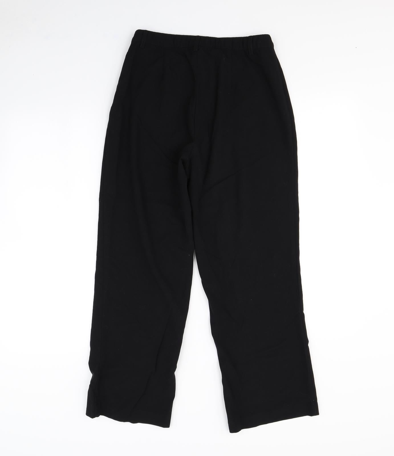Womens UK Size 10 Damart Regular Fit Dress Pants Black Trousers