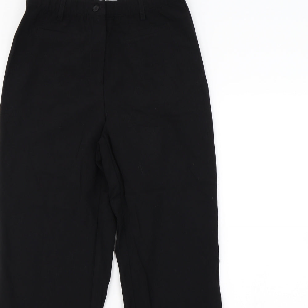 Womens UK Size 10 Damart Regular Fit Dress Pants Black Trousers