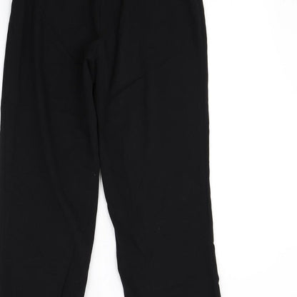 Womens UK Size 10 Damart Regular Fit Dress Pants Black Trousers