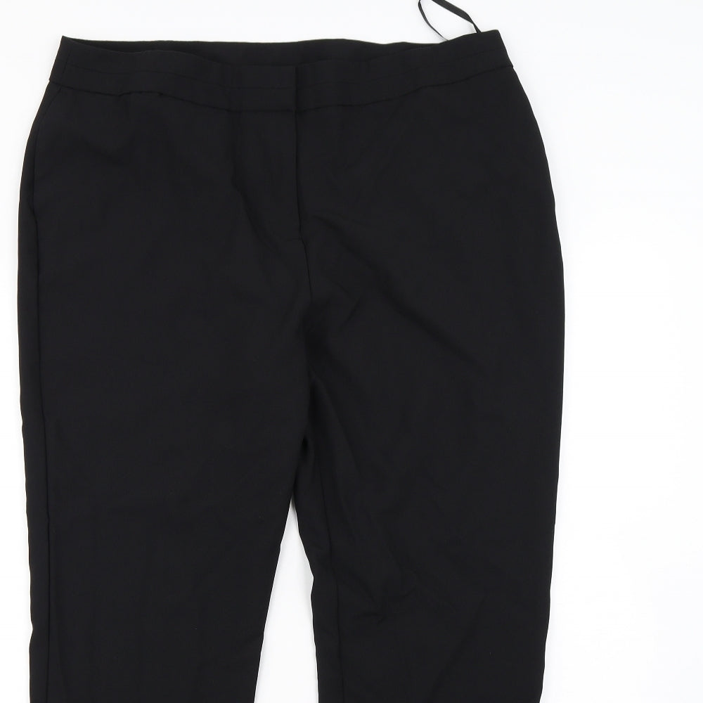 Womens UK Size 16 Preworn Regular Fit  Black Trousers