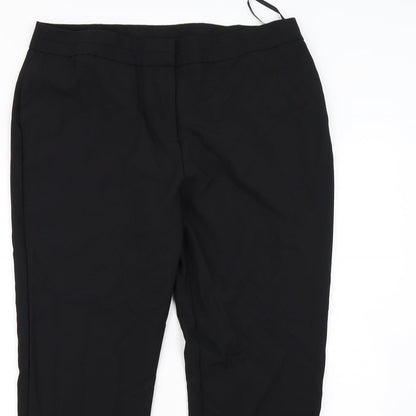 Womens UK Size 16 Preworn Regular Fit  Black Trousers