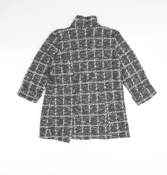 Quiz Womens Black Plaid  Jacket  Size 8