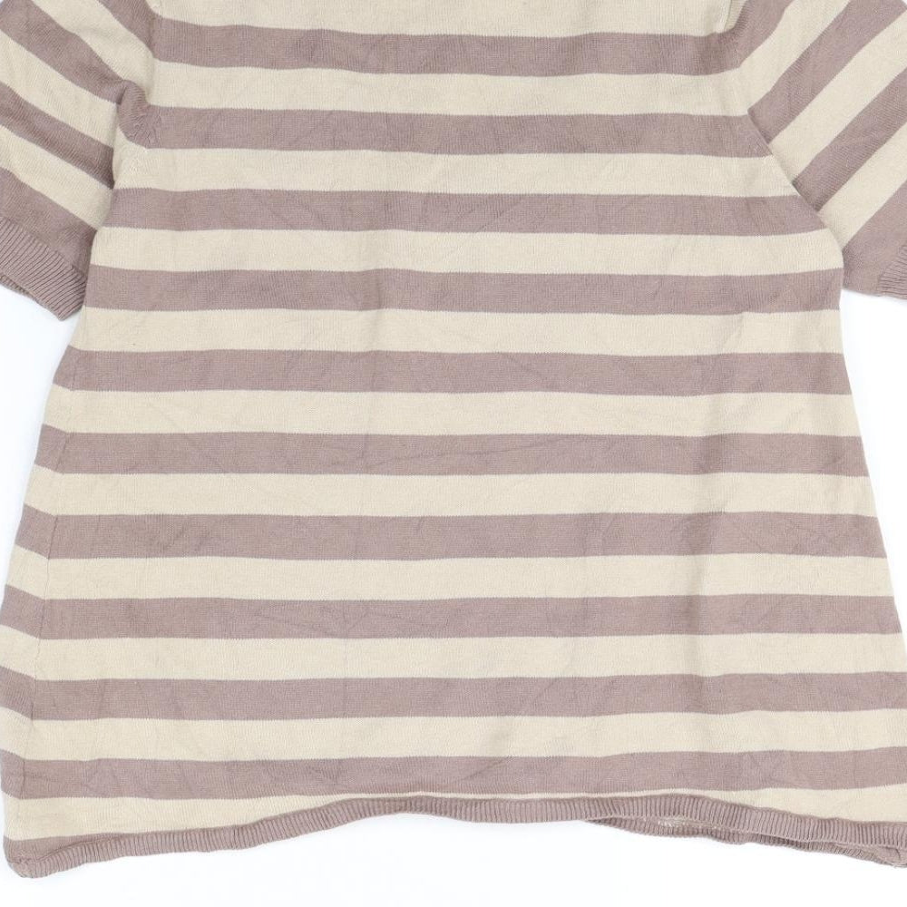 Tu Womens Beige Striped  Pullover Jumper Size 12