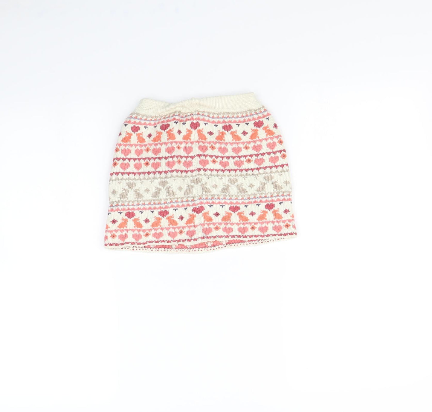 Vertbaudet Girls Beige Striped  Mini Skirt Size 2 Years