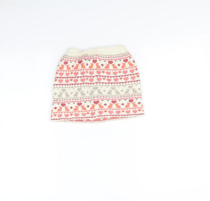 Vertbaudet Girls Beige Striped  Mini Skirt Size 2 Years