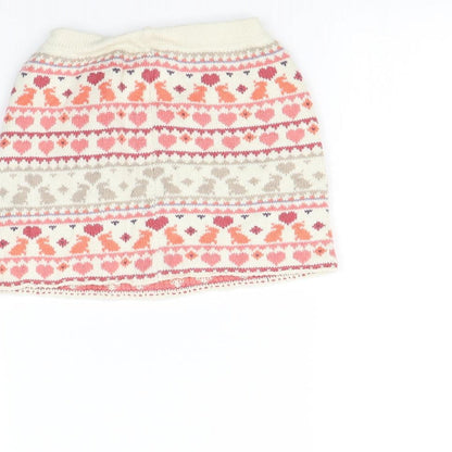 Vertbaudet Girls Beige Striped  Mini Skirt Size 2 Years