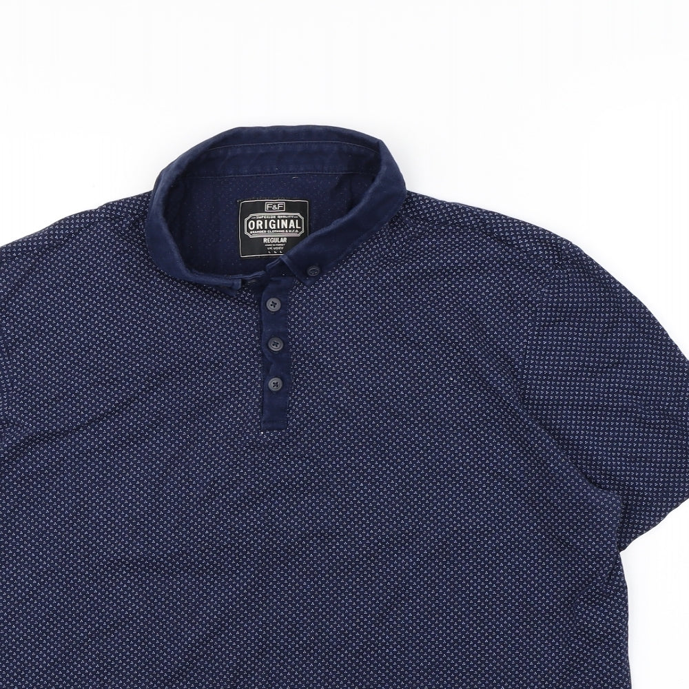 F&F Mens Blue    Polo Size L