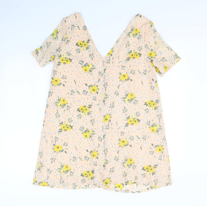 Glamorous Womens Pink Floral Rayon Mini  Size 10