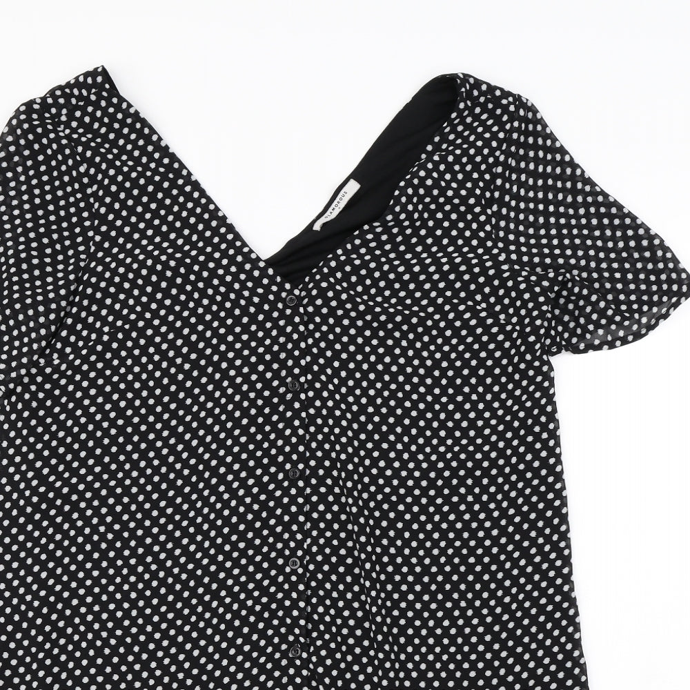 Glamorous Womens Black Polka Dot  Mini  Size M