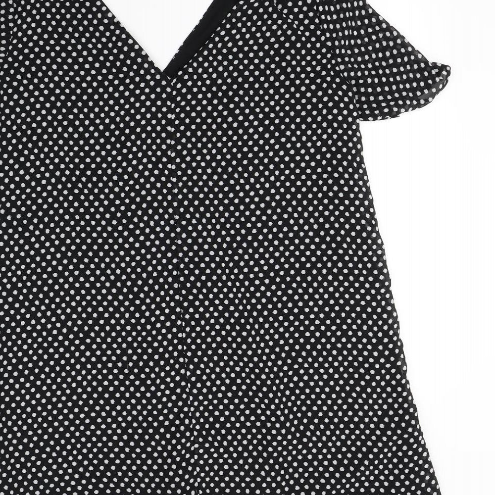 Glamorous Womens Black Polka Dot  Mini  Size M