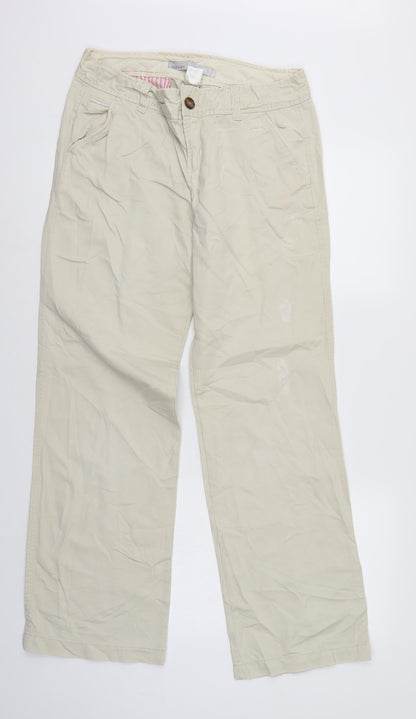 Old Navy Womens Ivory  Denim Straight Jeans Size 6 L31 in