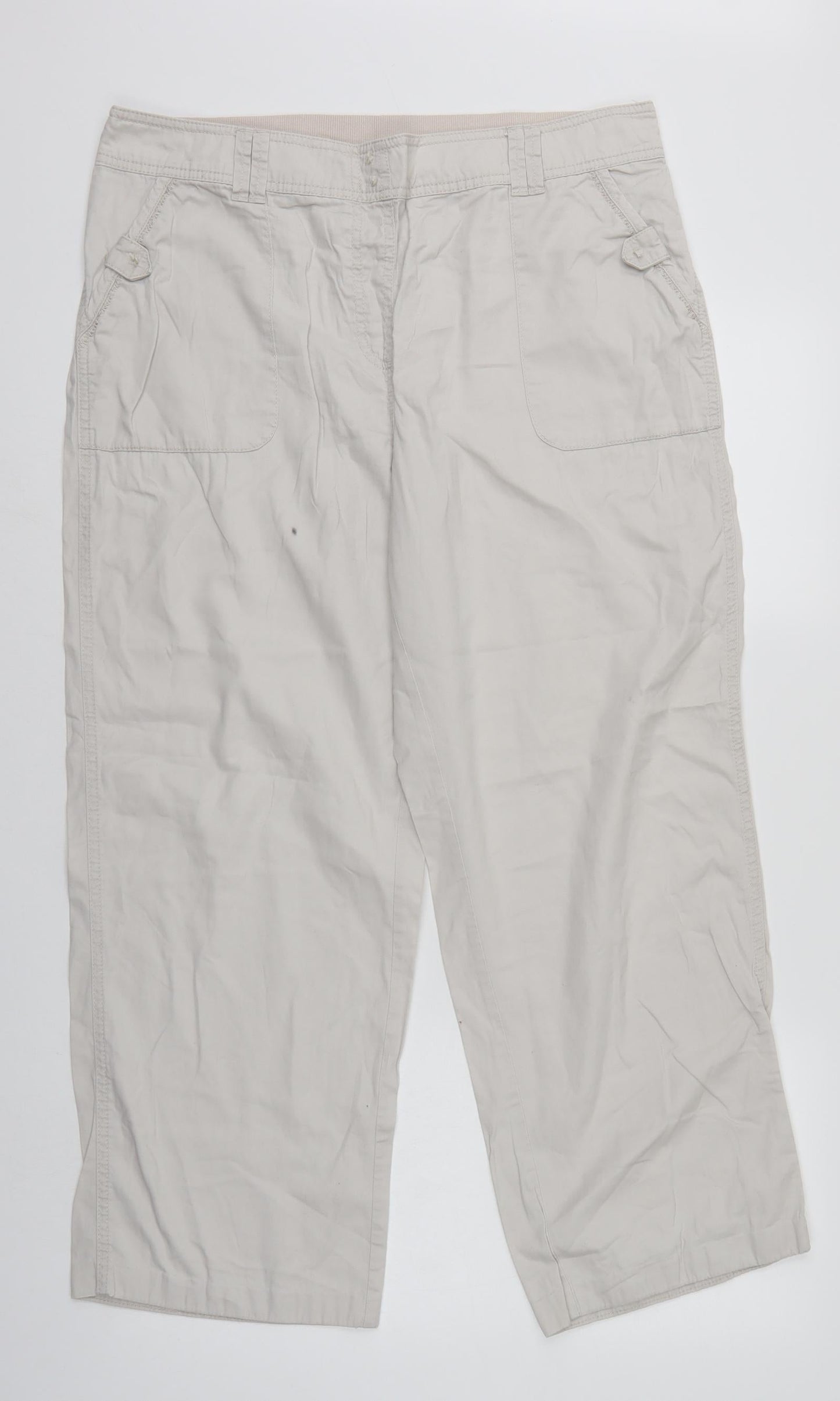 Womens UK Size 16 BM Regular Fit  Ivory Trousers