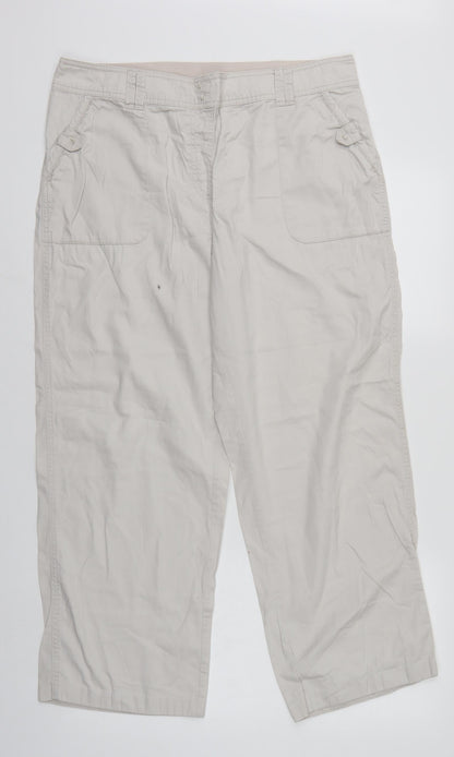 Womens UK Size 16 BM Regular Fit  Ivory Trousers