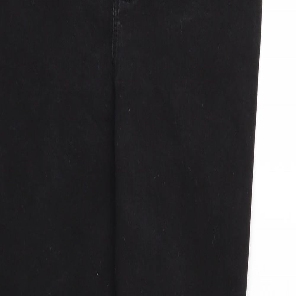Denim & Co. Womens Black  Denim Jegging Jeans Size 14 L25 in - Elastic Waist