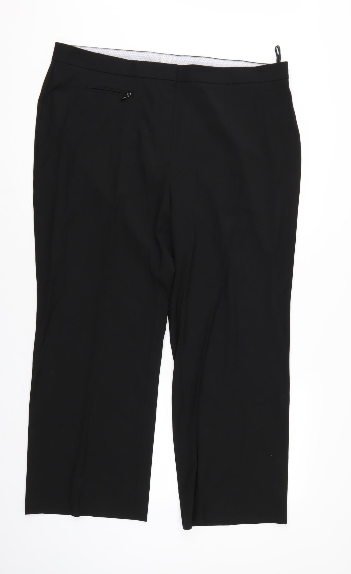 M&S Womens Black   Trousers  Size 18 L27 in