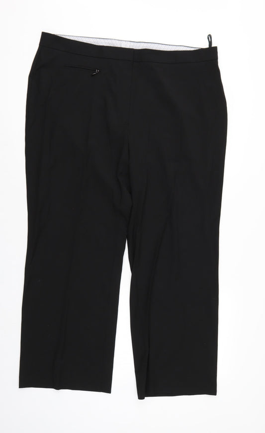 M&S Womens Black   Trousers  Size 18 L27 in
