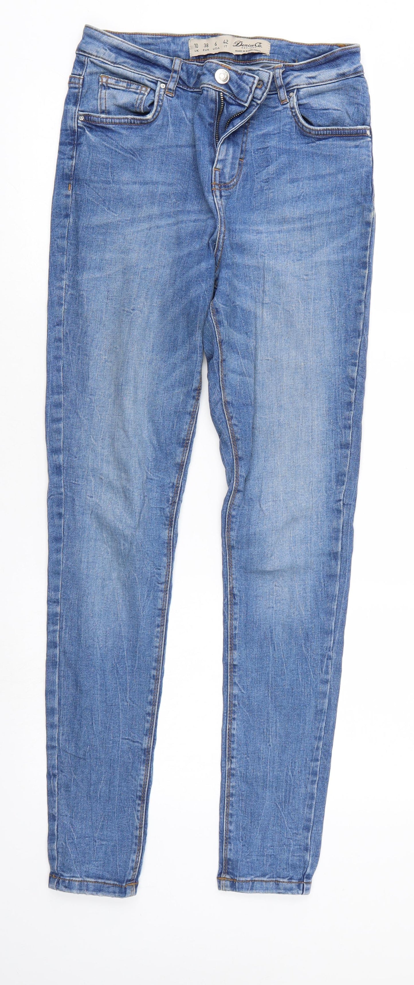 Denim & Co. Womens Blue  Denim Tapered Jeans Size 10 L29 in