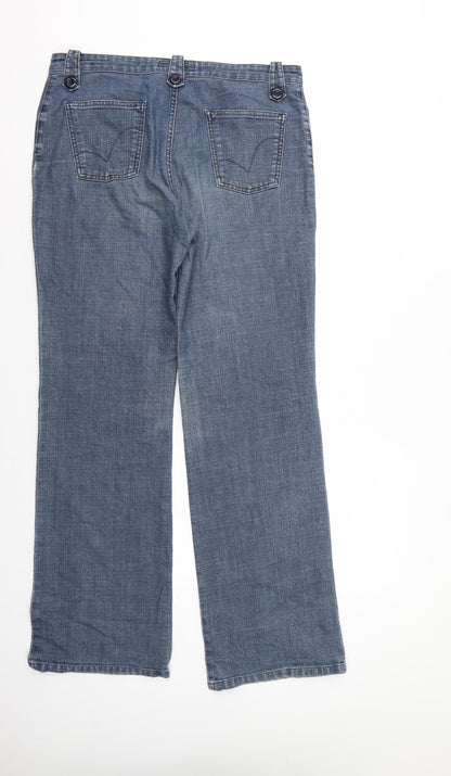 Per Una Womens Blue  Denim Bootcut Jeans Size 4 L32 in
