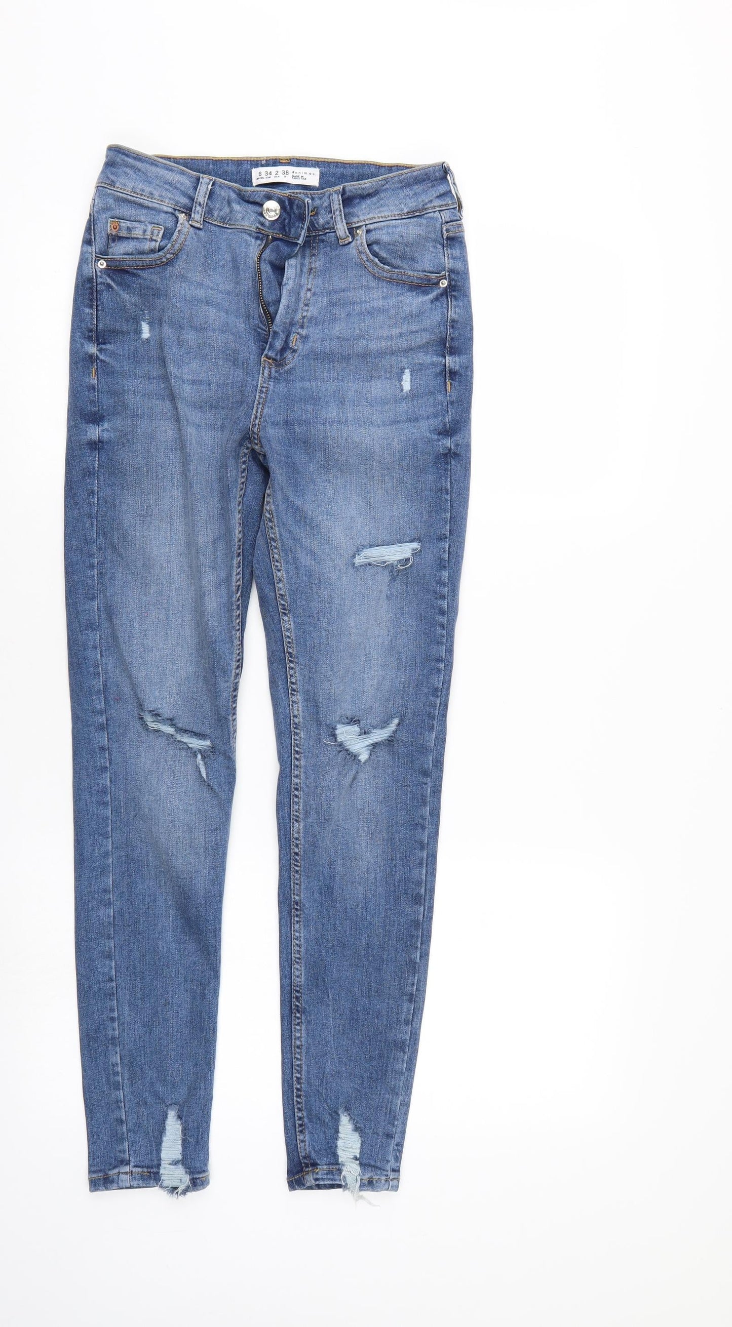 Denim & Co. Womens Blue  Denim Tapered Jeans Size 6 L27 in