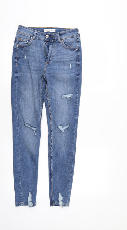 Denim & Co. Womens Blue  Denim Tapered Jeans Size 6 L27 in