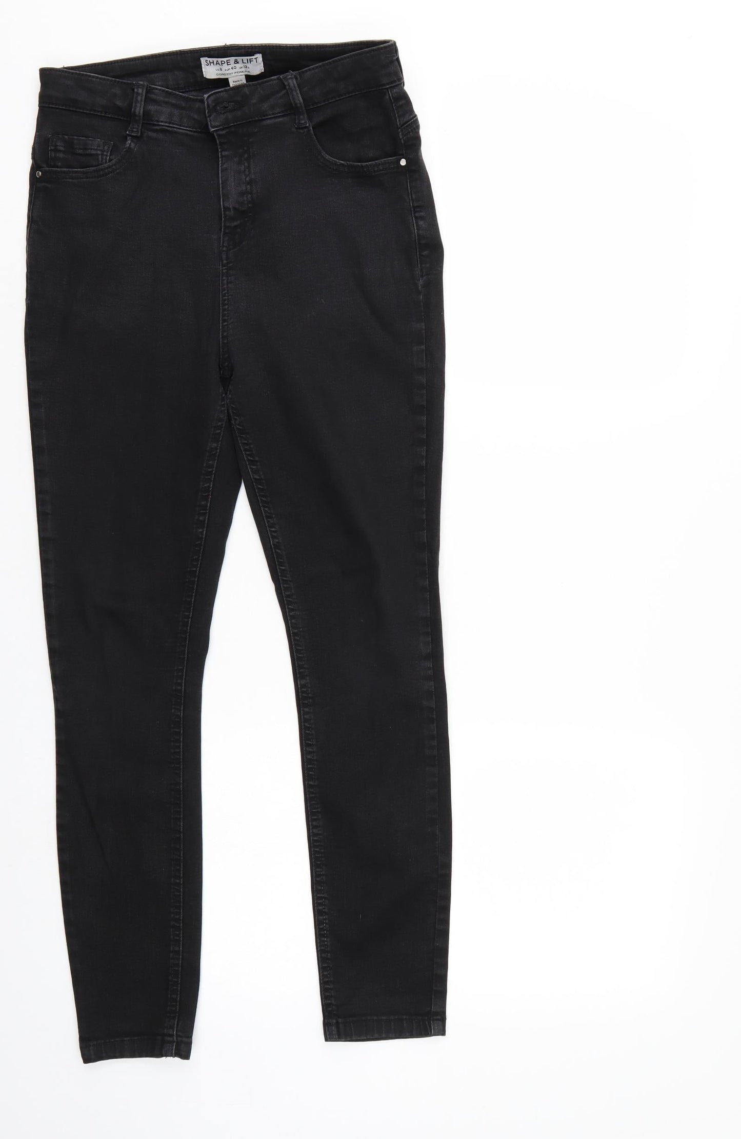 Womens UK Size 8 Dorothy Perkins Regular Fit Straight Black Jeans