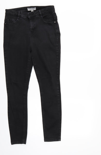 Womens UK Size 8 Dorothy Perkins Regular Fit Straight Black Jeans