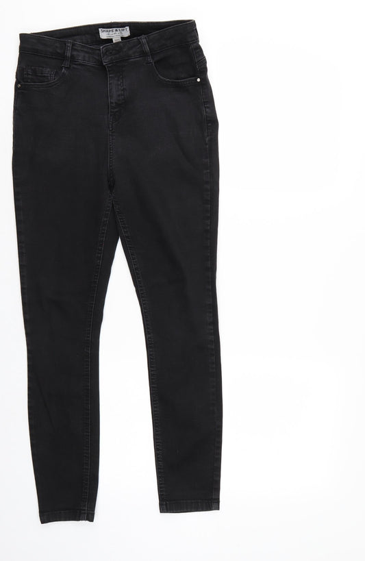 Dorothy Perkins Womens Black  Denim Straight Jeans Size 8 L25 in