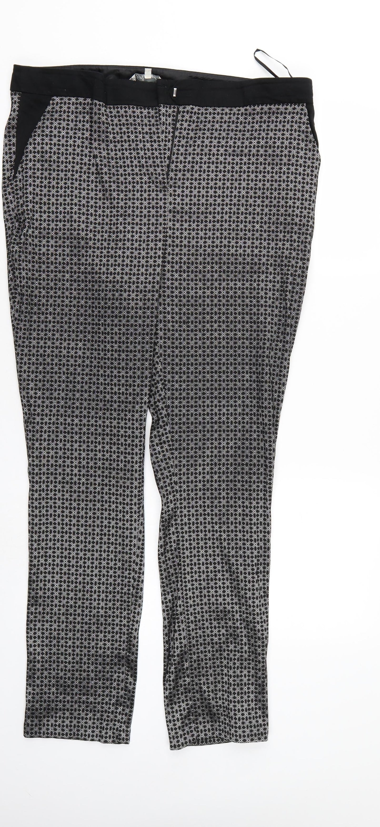 Womens UK Size 16 Peacocks Regular Fit  Black Trousers