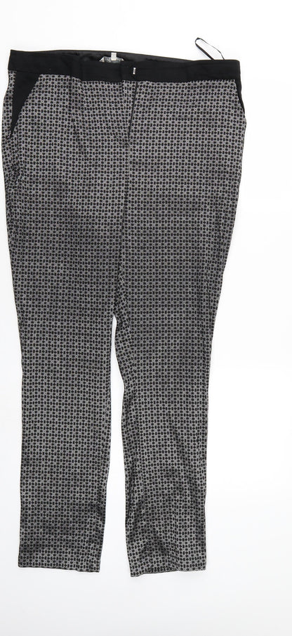 Womens UK Size 16 Peacocks Regular Fit  Black Trousers