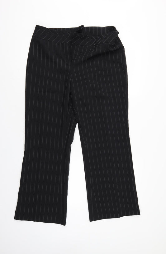 Florence & Fred Womens Black Striped  Trousers  Size 4 L28 in