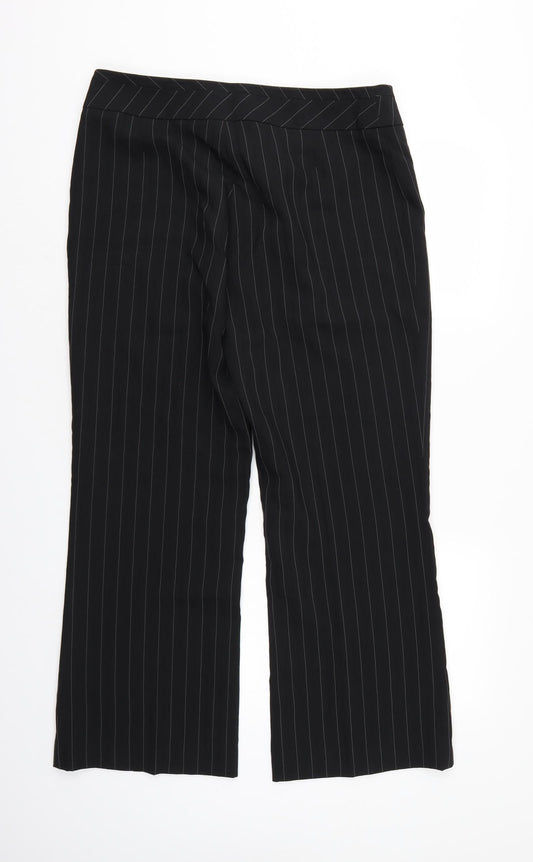 Florence & Fred Womens Black Striped  Trousers  Size 4 L28 in