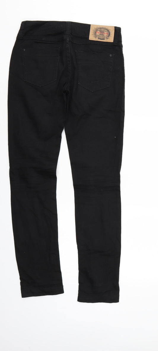 Mens UK Size 26 Review Regular Fit Straight Black Jeans