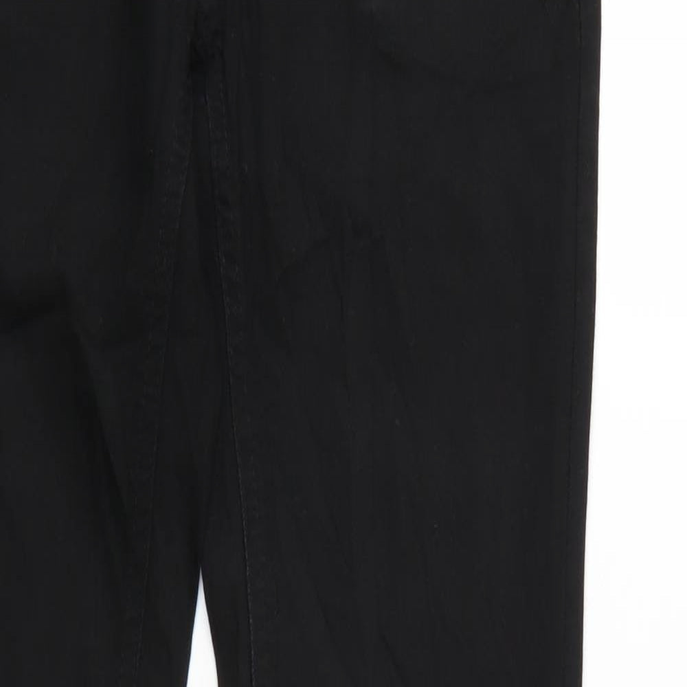 Mens UK Size 26 Review Regular Fit Straight Black Jeans