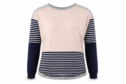 Oasis Womens Blue Striped  Pullover Jumper Size S