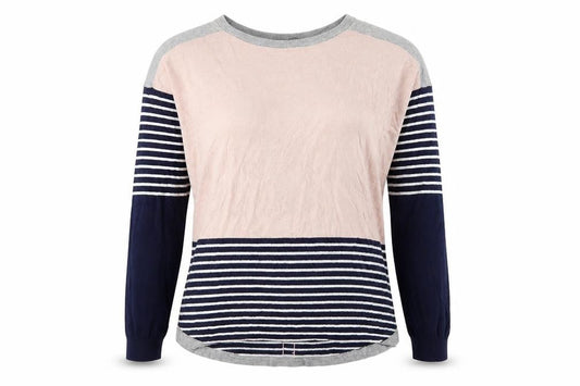 Oasis Womens Blue Striped  Pullover Jumper Size S