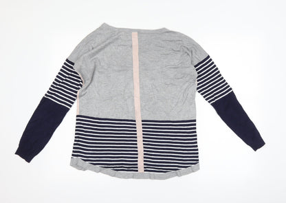 Oasis Womens Blue Striped  Pullover Jumper Size S