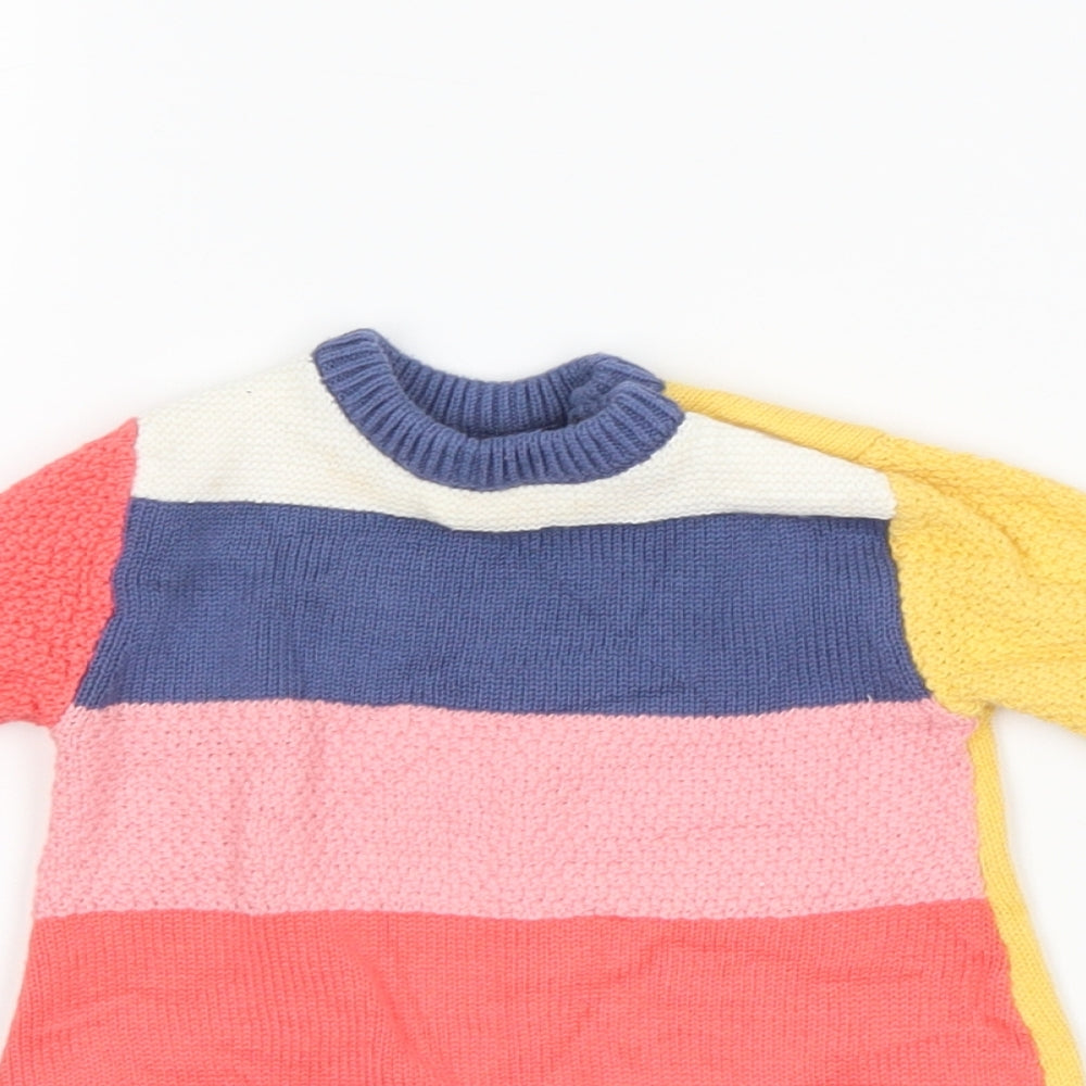 Nutmeg Girls Yellow Striped  Jumper Dress  Size 3-6 Months