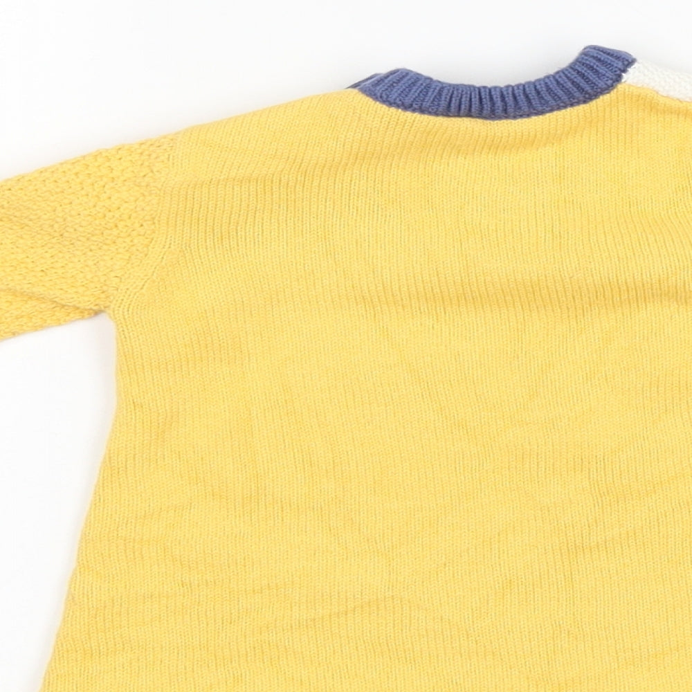 Nutmeg Girls Yellow Striped  Jumper Dress  Size 3-6 Months
